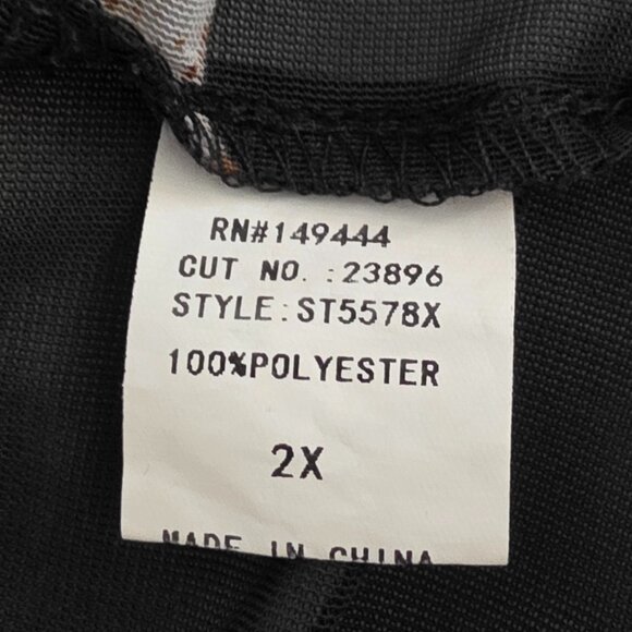 Siren Lily women's black floral kimono with fringe, size 2X. - Picture 5 of 7